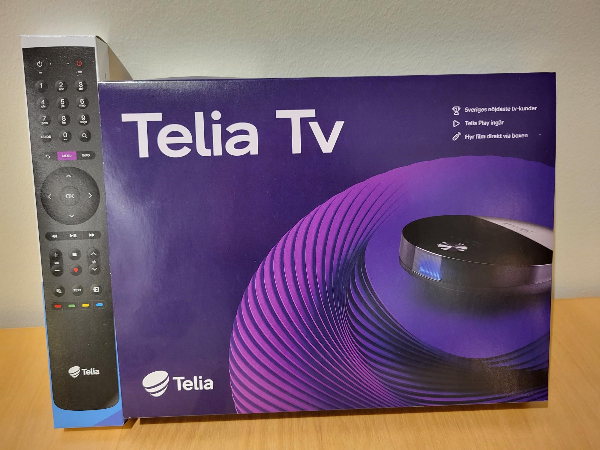 Tv-box från Telia samt fjärrkontroll